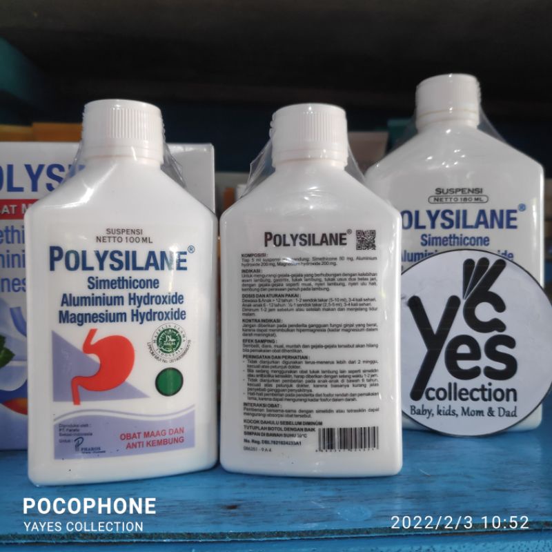 COD Polysilane Cair 180 ml - 100 ml polisilen obat sakit maag &amp; Anti Kembung