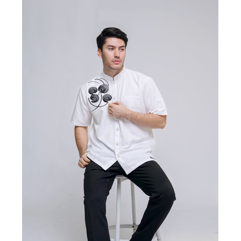 Kemeja Koko A003/Kemeja Casual Formal Pria Lengan Pendek / Baju Atasan Top Man Muslim Shirt