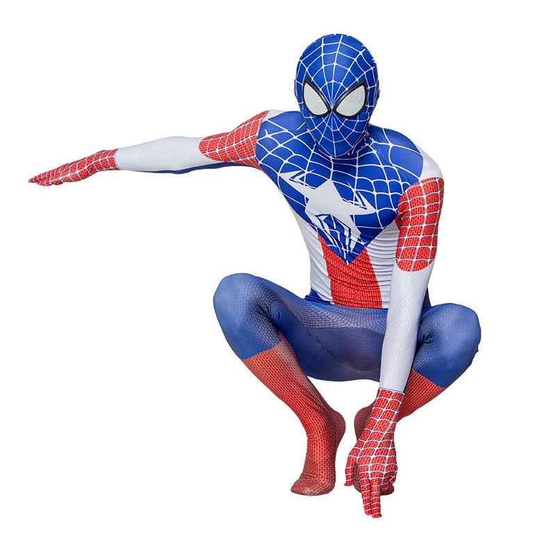 Voucher Shopee Cosplay Kostum Spiderman Anak Avenger Superhero Costume laki Jumpsuit + Topeng impor