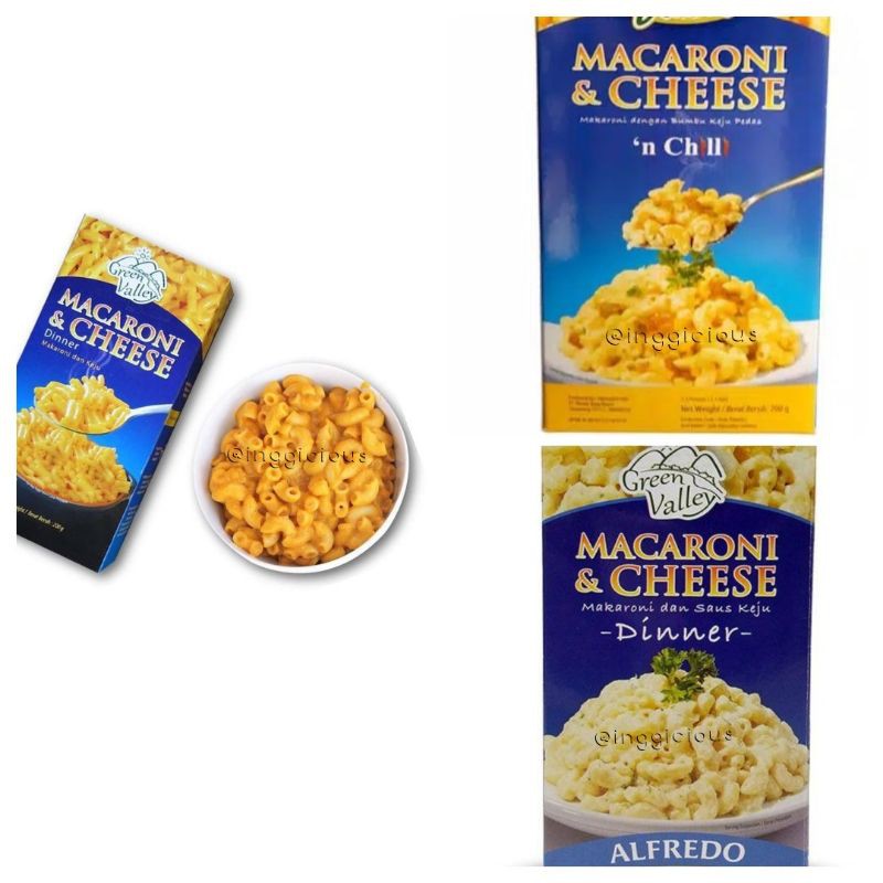 

Green Valley Macaroni and Cheese / Makaroni dan Keju Green Valley 200gr (Alfredo, original, chilli)