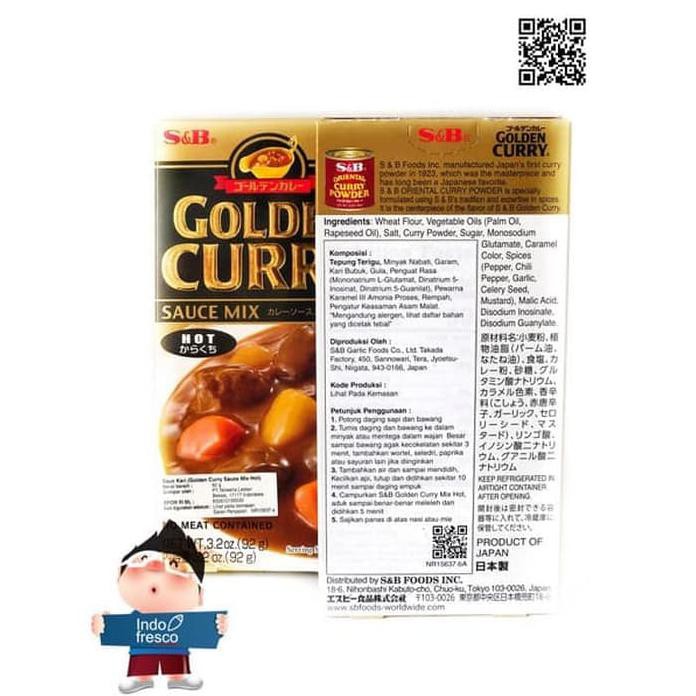 

S&B GOLDEN CURRY SAUCE MIX/ SAUS KARI - 100G - HOT