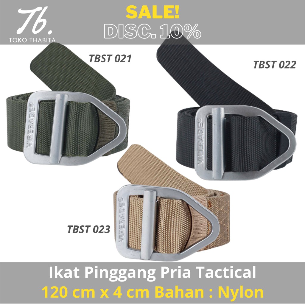 Ikat Pinggang Tactical Pria Gesper Tsudo Men Belt Original 124 cm Nylon Hitam Army Cream