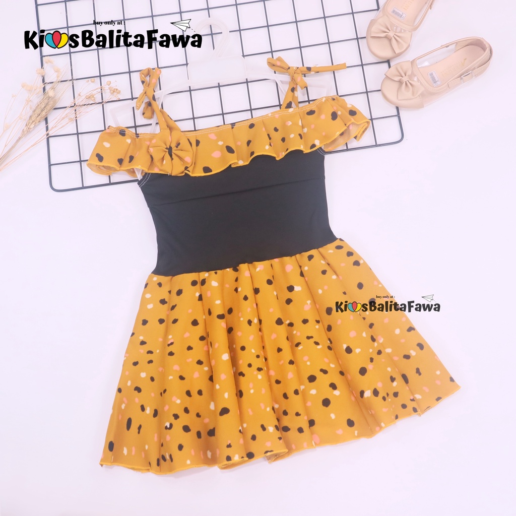 Dress Moza uk 1-2 Tahun / Gaun Import Kensi Tanktop Cewek Adem Murah Baju Dres Anak Perempuan