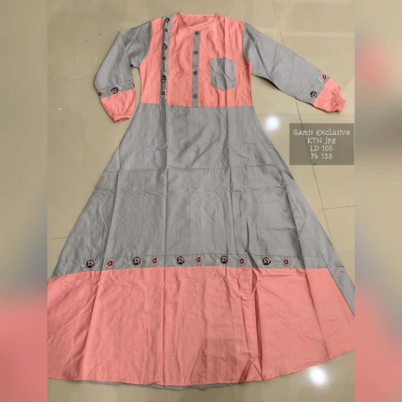 Gamis Inayah / Gamis Dannis Katun / Gamis Katun Jepang Bordir Terbaru