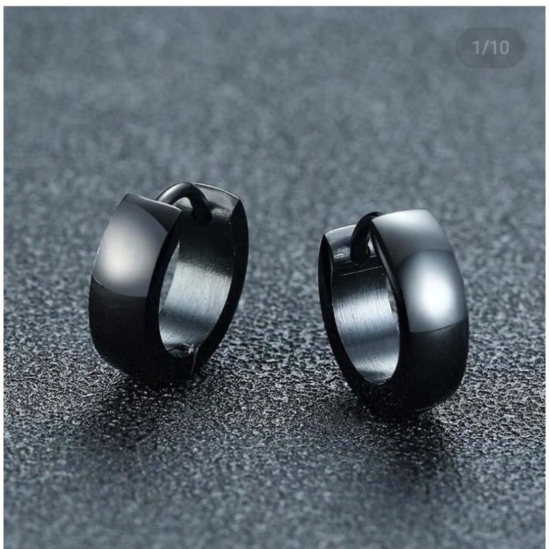 Anting Titanium Anti Karat Model Jepit Pria/Wanita