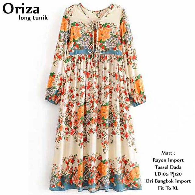 ORIZA LONG TUNIK, Matt Rayon Import Ori Bangkok Import