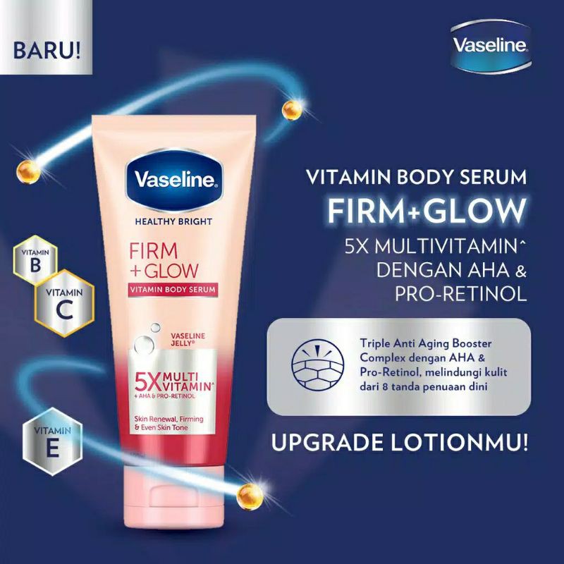 VASELINE VITAMIN BODY SERUM | SOFT GLOW | FIRM GLOW | FRESH GLOW| HIJAB BRIGHT 180 gr