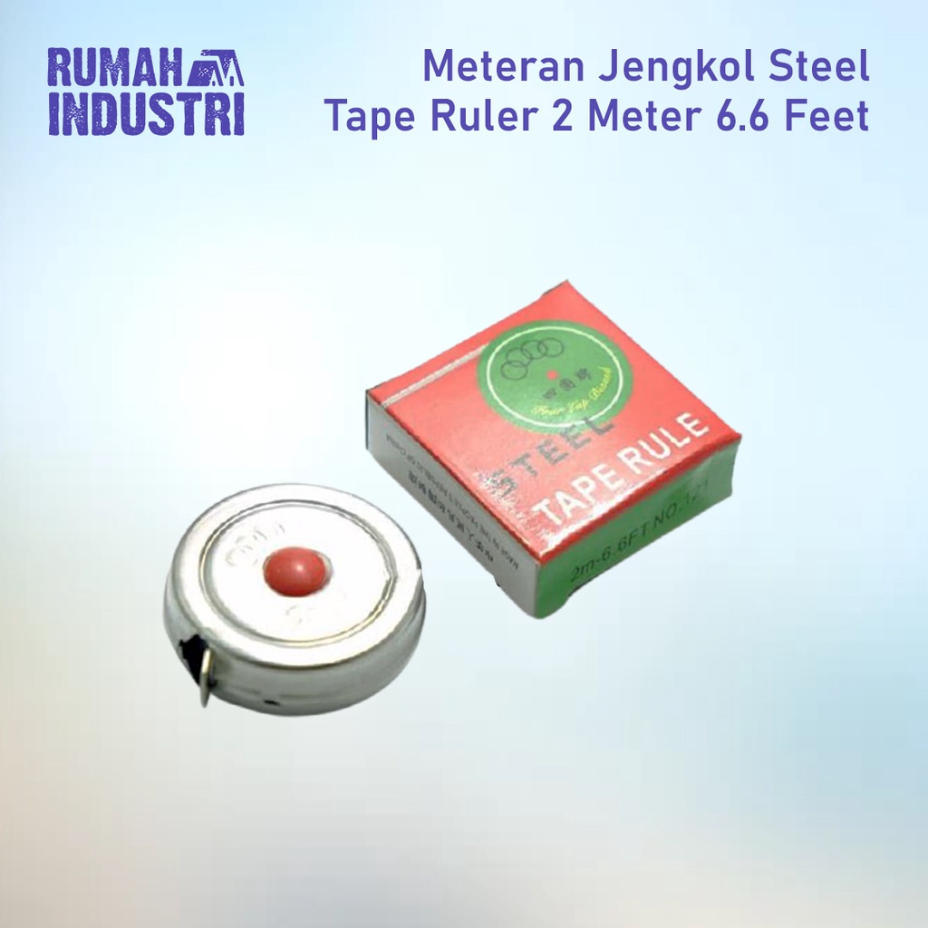 

KUAT! Meteran Jengkol Stainless Besi Mini Steel Tape Ruler 2 Meter Tricle
