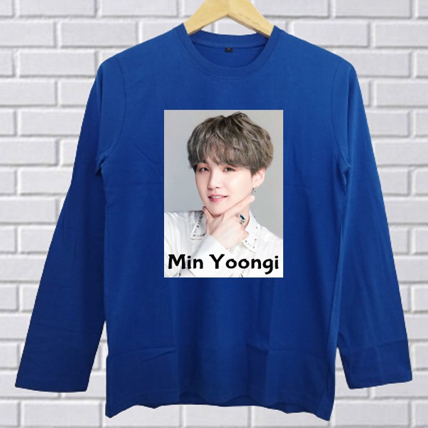 Kaos POTO DEWASA Lengan Panjang MURAH PRIA WANITA Baju PHOTO Sendiri Kaos Foto BTS Custom