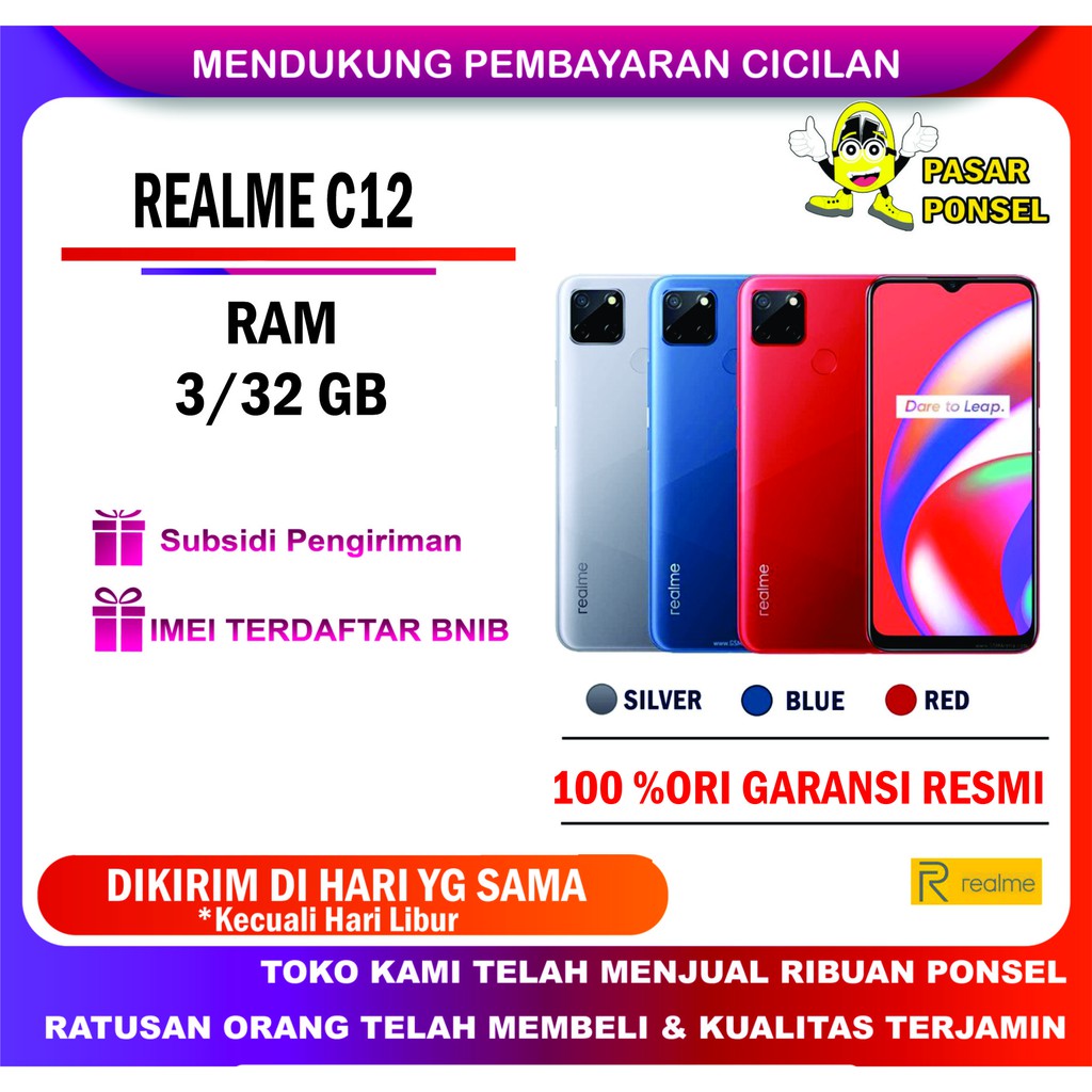 REALME C12 RAM 3/32GB GARANSI RESMI REALME TERMURAH