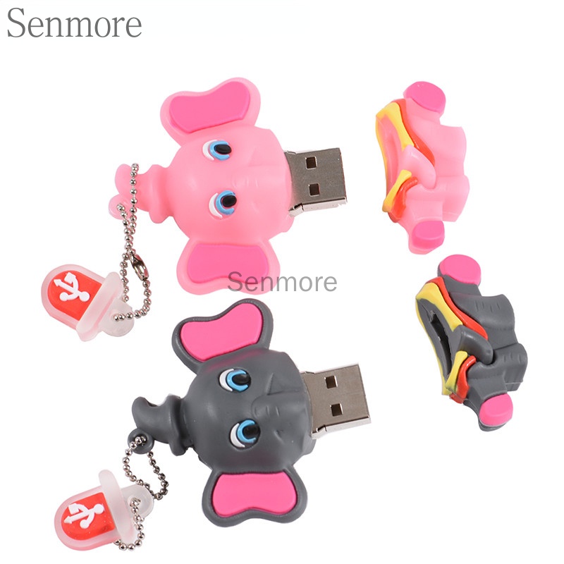 Flashdisk USB 3.0 Bentuk Gajah Pink Kapasitas 64GB 32GB 16gb 8GB 1GB 1TB 2TB