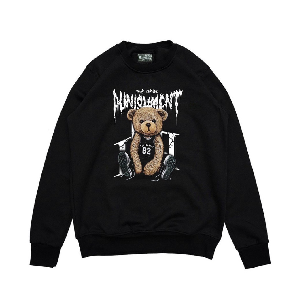 Jaket Sweater Crewneck PUNISHMENT BEAR – Fashion Trendy Casual Unisex Good Brand Quality 99% Realpict