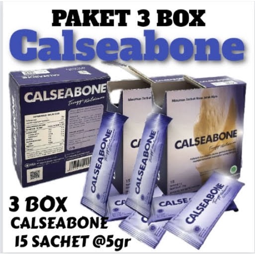 

3 BOX MINUMAN SERBUK CALSEABONE ISI 15 SACHET/BOX