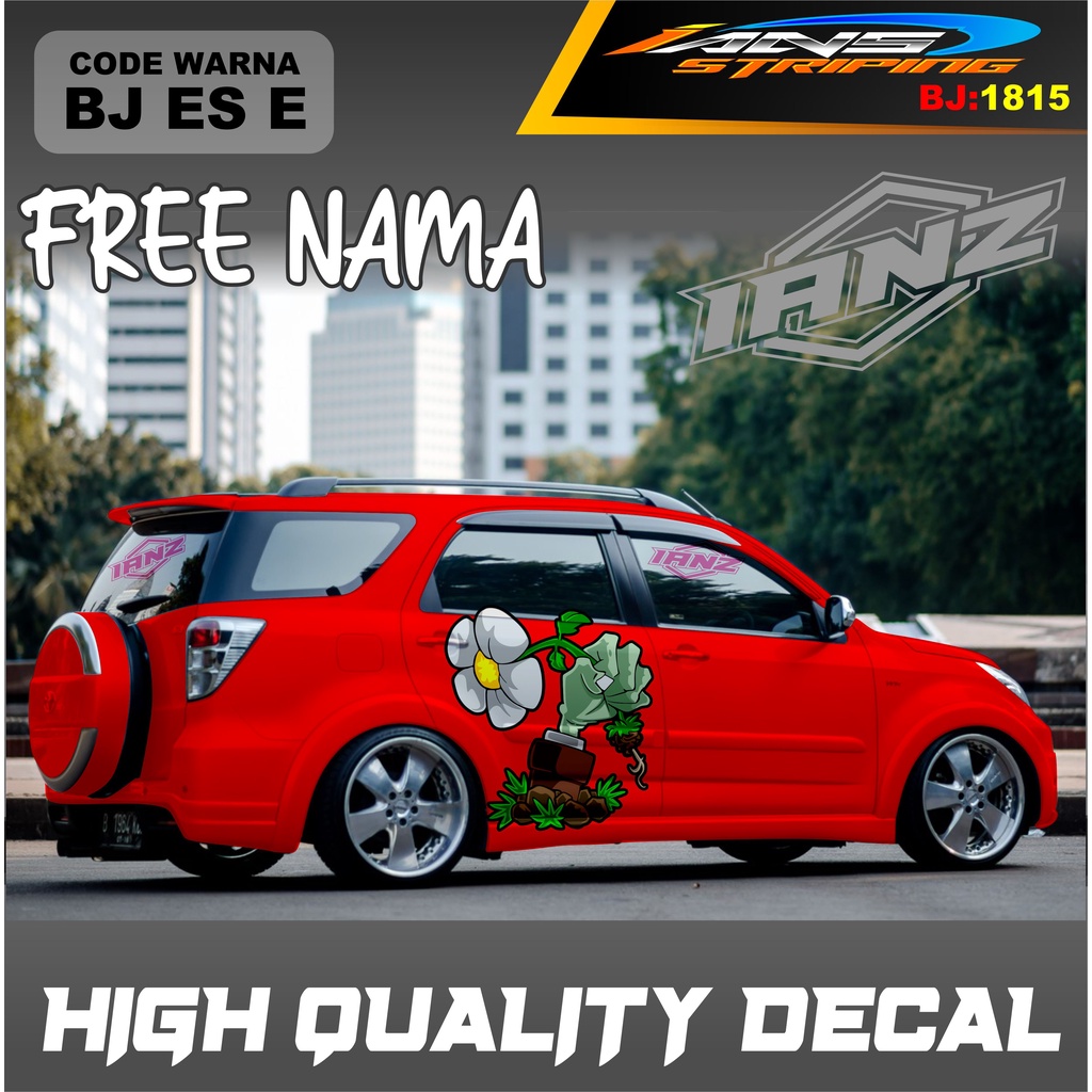 VARIASI STIKER MOBIL TERIOS PLANTS AND ZOMBIE  / STIKER MOBIL GRAND LIVINA / VARIASI STIKER MOBIL AVANZA / STIKER MOBIL XENIA / STIKER MOBIL