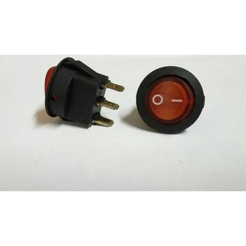 Saklar Switch Tombol BULAT On Off LED Motor Mobil Lampu UNIVERSAL Kabel Tebal