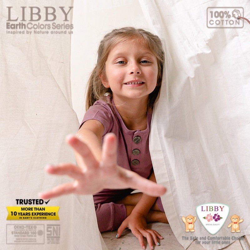 Libby 0-8 Tahun Earth Series Fave Set Setelan Oblong Pendek Celana Pendek CBKS