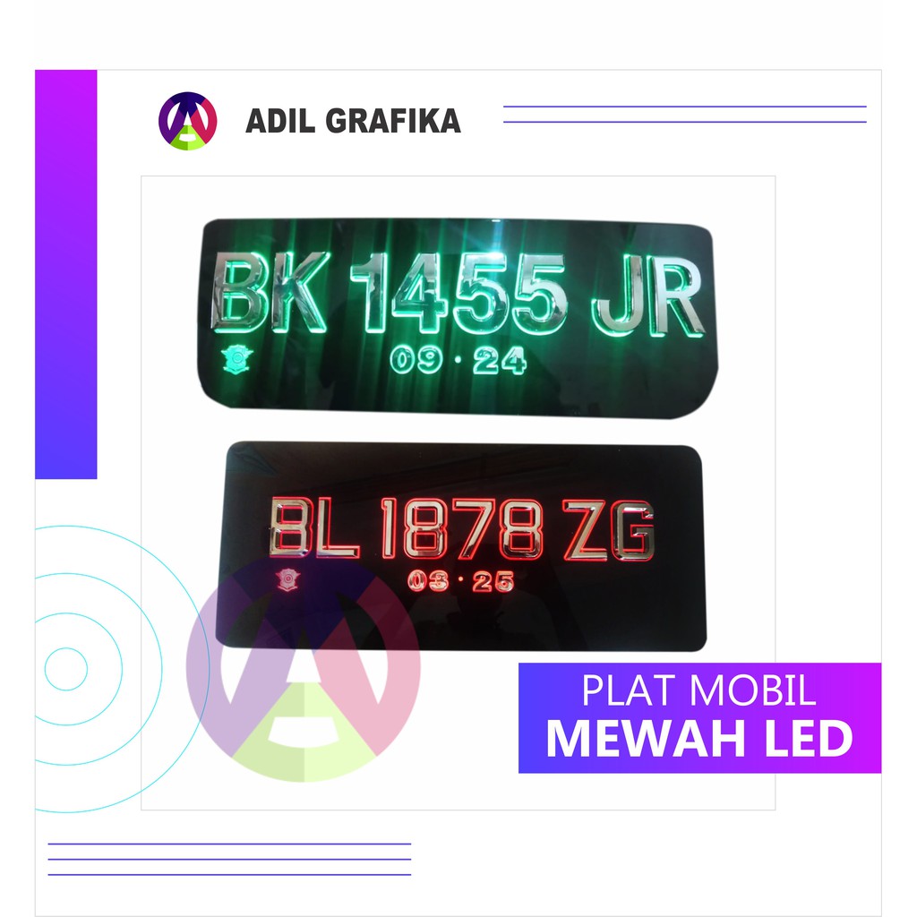 Plat Mobil Mewah LED / Berlampu