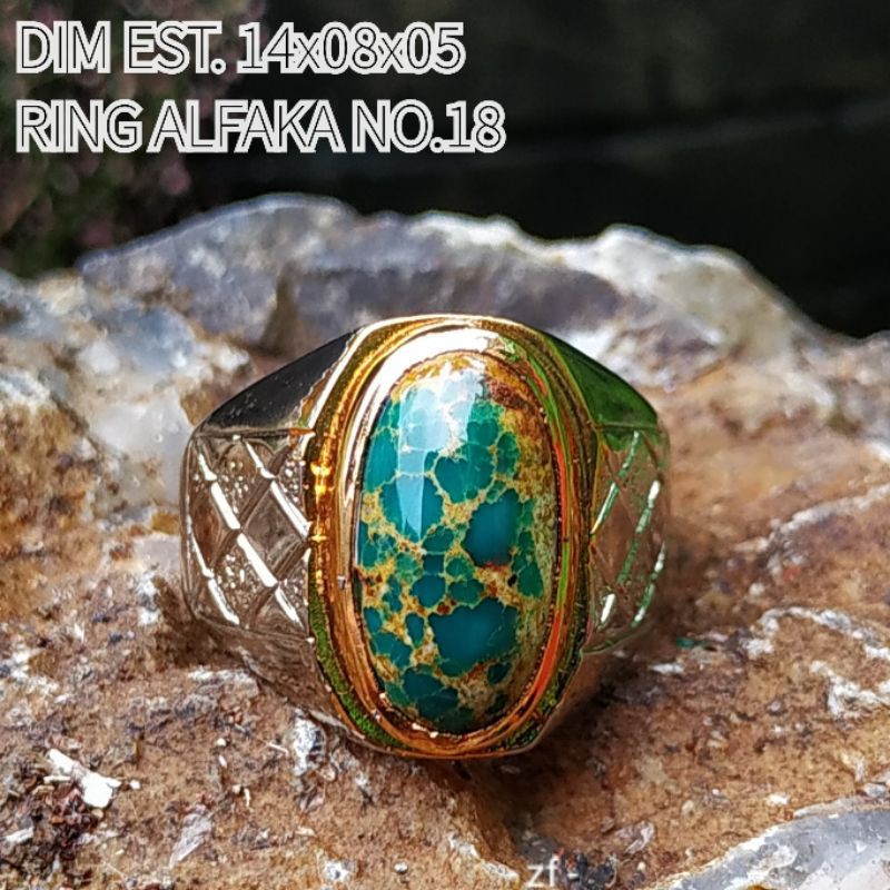 CINCIN BATU PIRUS PERSIA NATURAL LAWASAN SERAT EMAS