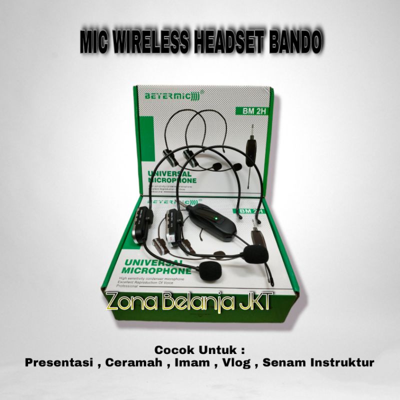 Microphone - Mic Wireless Headset Bando Imam Ceramah Presentasi Beyer Mic BM 2H Original