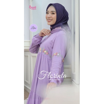 Restok Dress Polos mix bordir Quail model FLORINTA