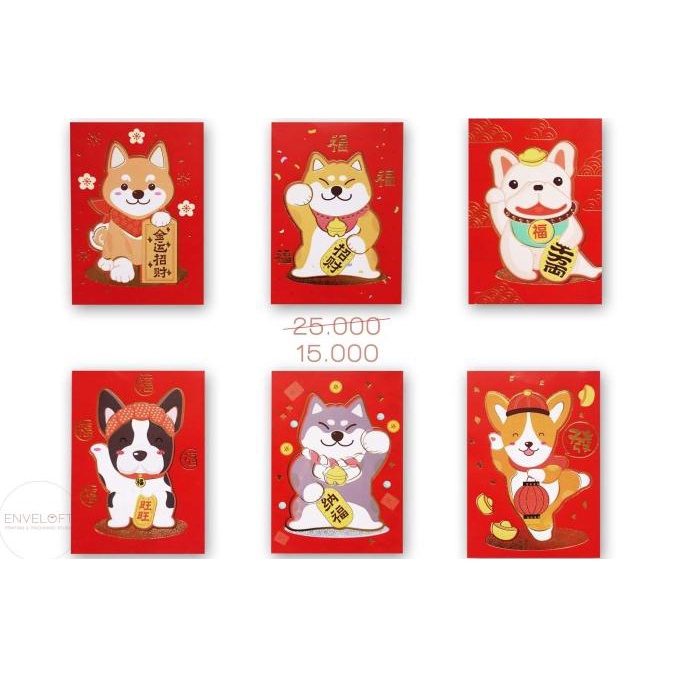

:::::::] 1 PACK ISI 6 angpao angpau amplop uang tahun baru imlek new year