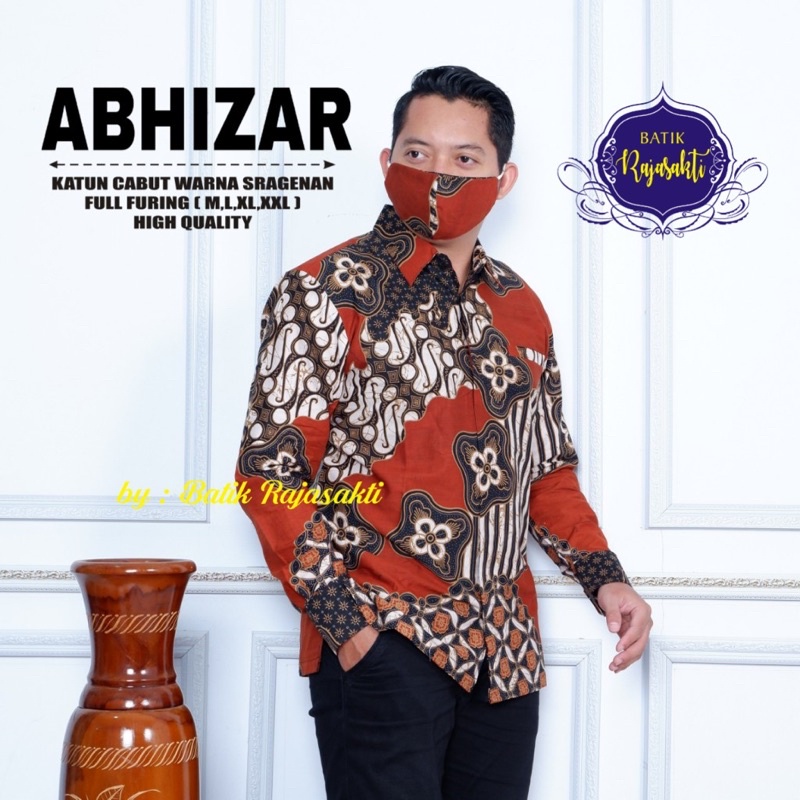 Batik Pria ABIZAR Full Furing Size M-XXL Katun Halus High Quality