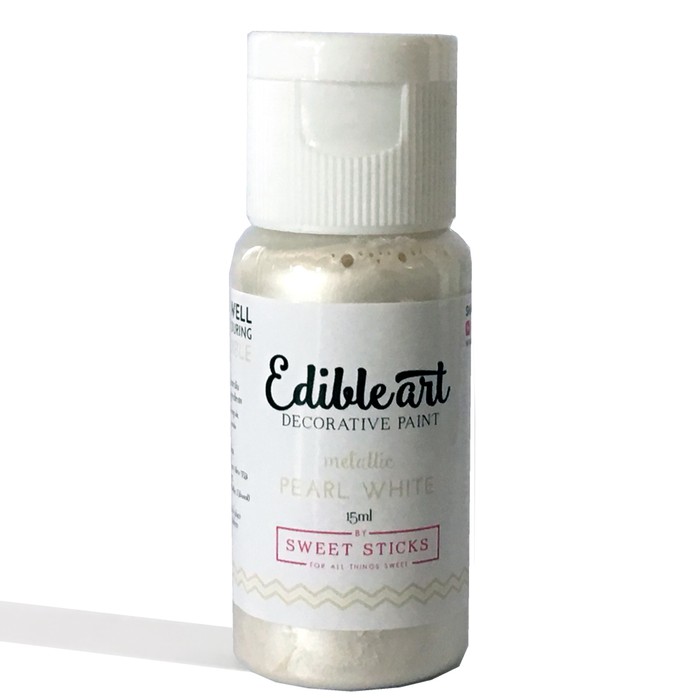 

Best Seller!! Edible Art Paint Metallic Pearl White