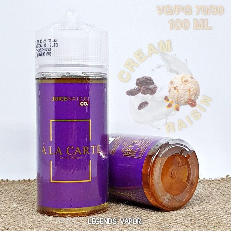 FREEBASE - ALA CARTE Cream Raisin By JUICENATION 100ML ORIGINAL