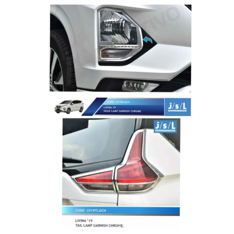 paket garnish depan dan belakang Hitam Chrome Carbon all new Livina 2019 jsl