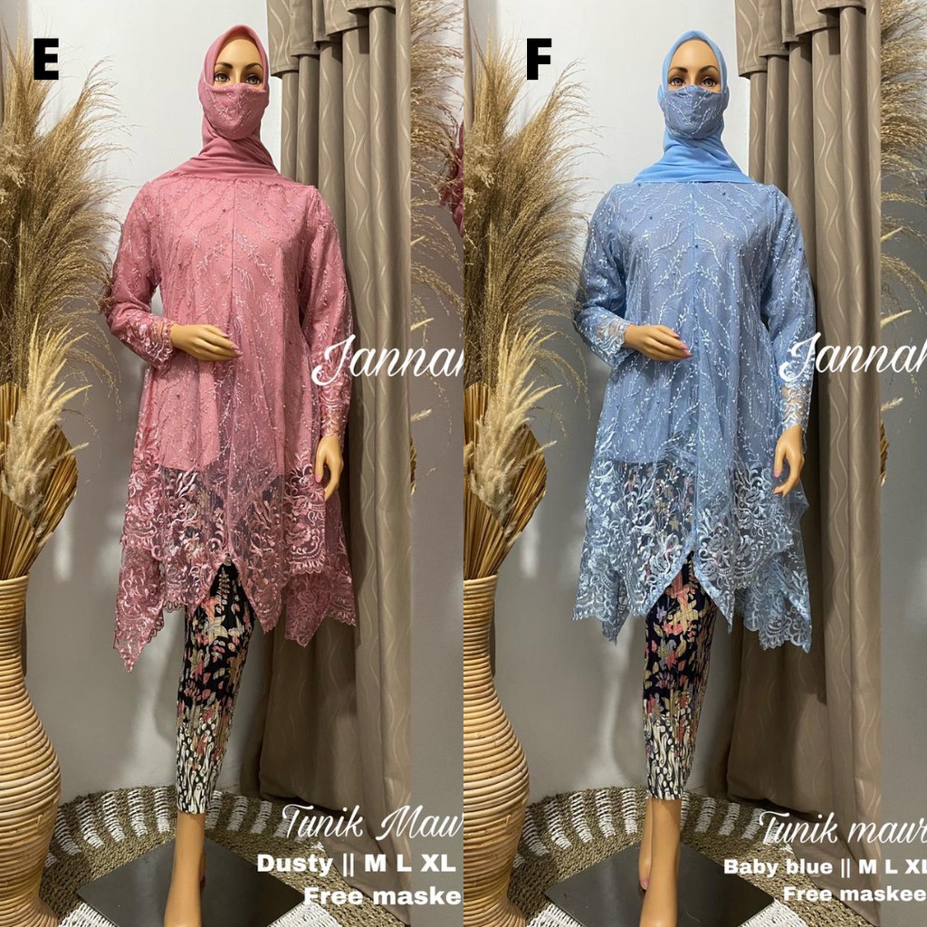 SETELAN KEBAYA MODERN TULLE MAURY ANEKA PILIHAN WARNA