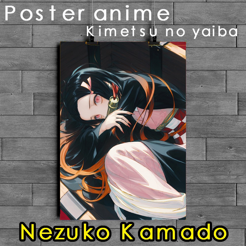 

Poster Anime Nezuko Kamado kimetsu no yaiba full colour kwalitas HD menggunakan kertas art paper 260