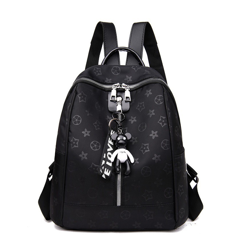 RESTOCK TAS RANSEL LOUIS VUITTON LV PATTERN  HITAM SIMPLE | BACKPACK SEKOLAH KULIAH KERJA