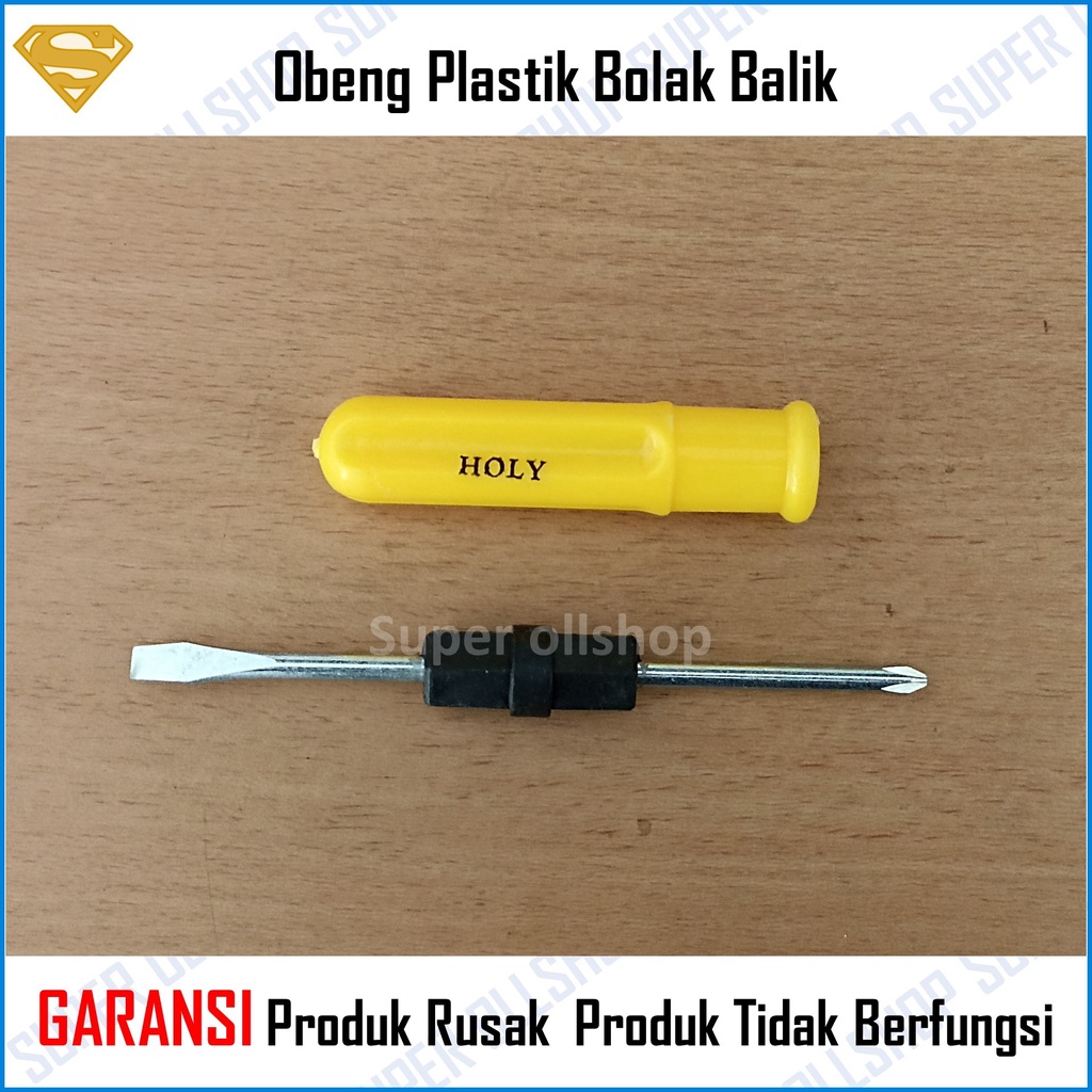 Obeng Plastik Bolak Balik 3 inch 4 inch / Obeng Plus Minus / Obeng Belimbing Kecil Gagang Plastik