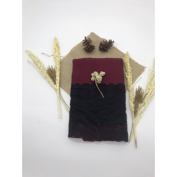 Pasmina  Plisket Prisket Renda Brokat brukat Impor/ Pasmina prisket  renda/model terbaru-Maroon
