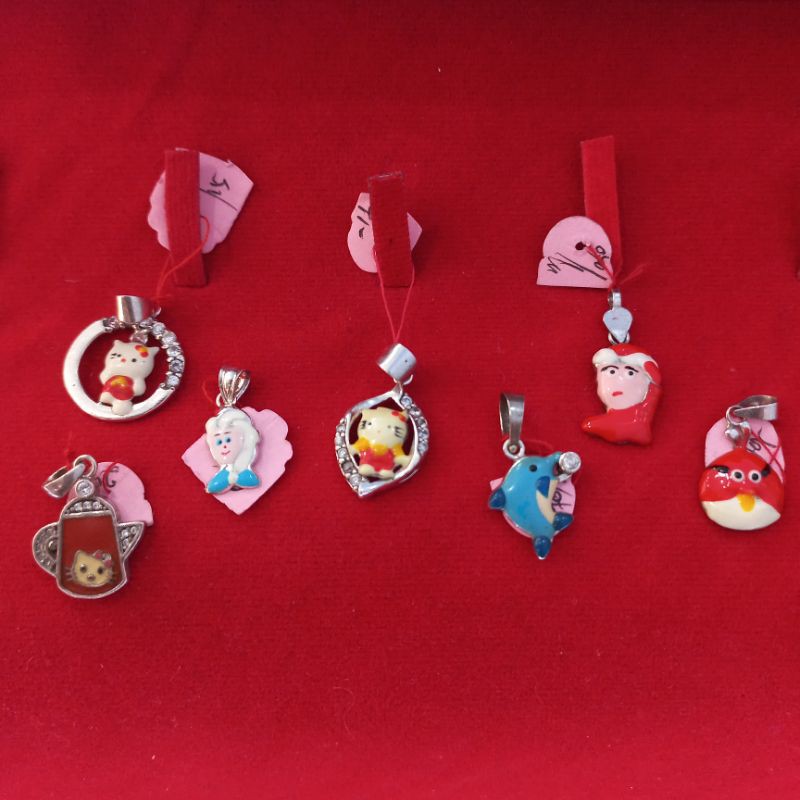 Liontin Anak Gambar Karakter Perak 925 Lapis emas