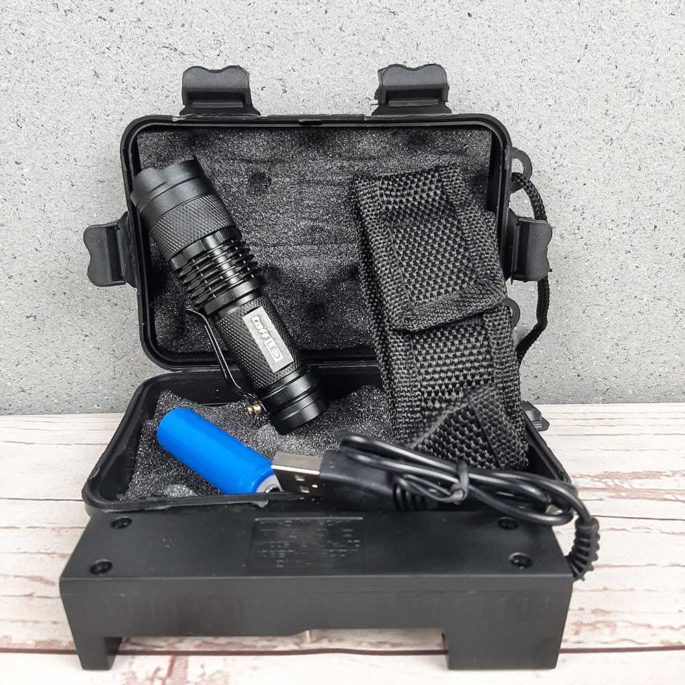 IDN TOOLS - TaffLED Senter LED 2000 Lumens Waterproof + Charger + Box Pocketman P1