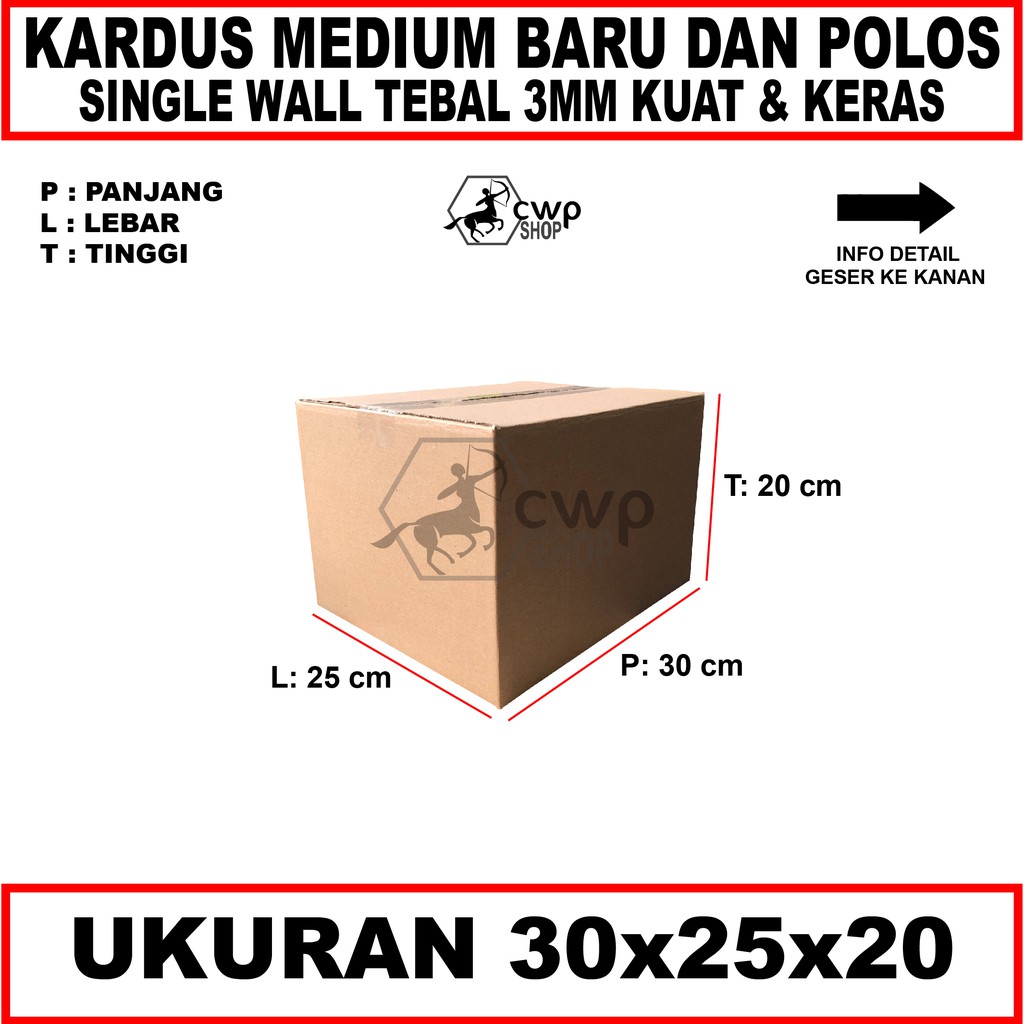 

Kardus Karton Box Polos Uk 30X25X20