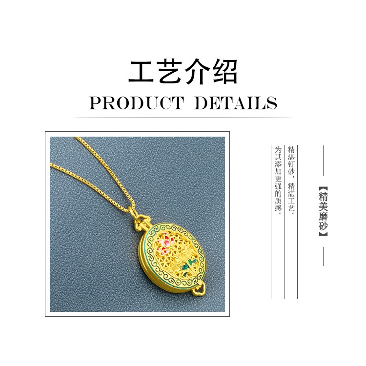 National Liontin Kalung Lapis Emas Asli Kadar 375 Bentuk Bunga Teratai 3D Untuk Pria Dan Wanita