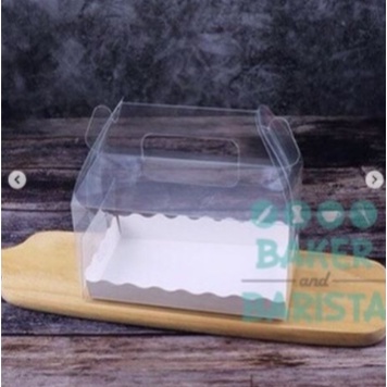 

Transparant Box With Handle M 16x9x9cm Box Mika Kue Bening Premium Dus Kue Cantik Cake Box Import Cake Roll Box Mika
