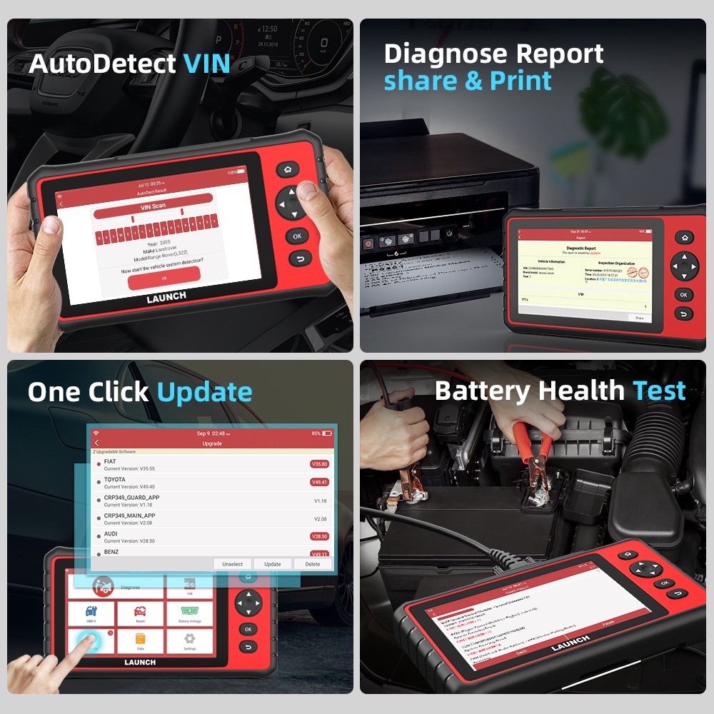 LAUNCH X431 CRP909 OE-Level Obd2 Scanner Car Scanner Odb2 Car Diagnostic Tool Obd Car Diagnostic Scanner Automotive Scanner With 26 Maintenance Reset Functions