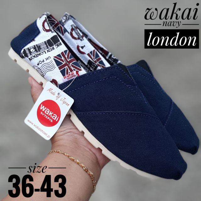 Sepatu wakai motif rajut PREMIUM grade ori [ PART 3 ]-Navy london