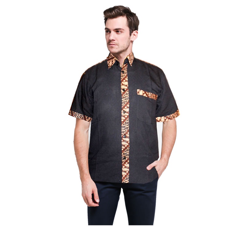 Kemeja Hem Pria Baju Batik Kombinasi Dobi