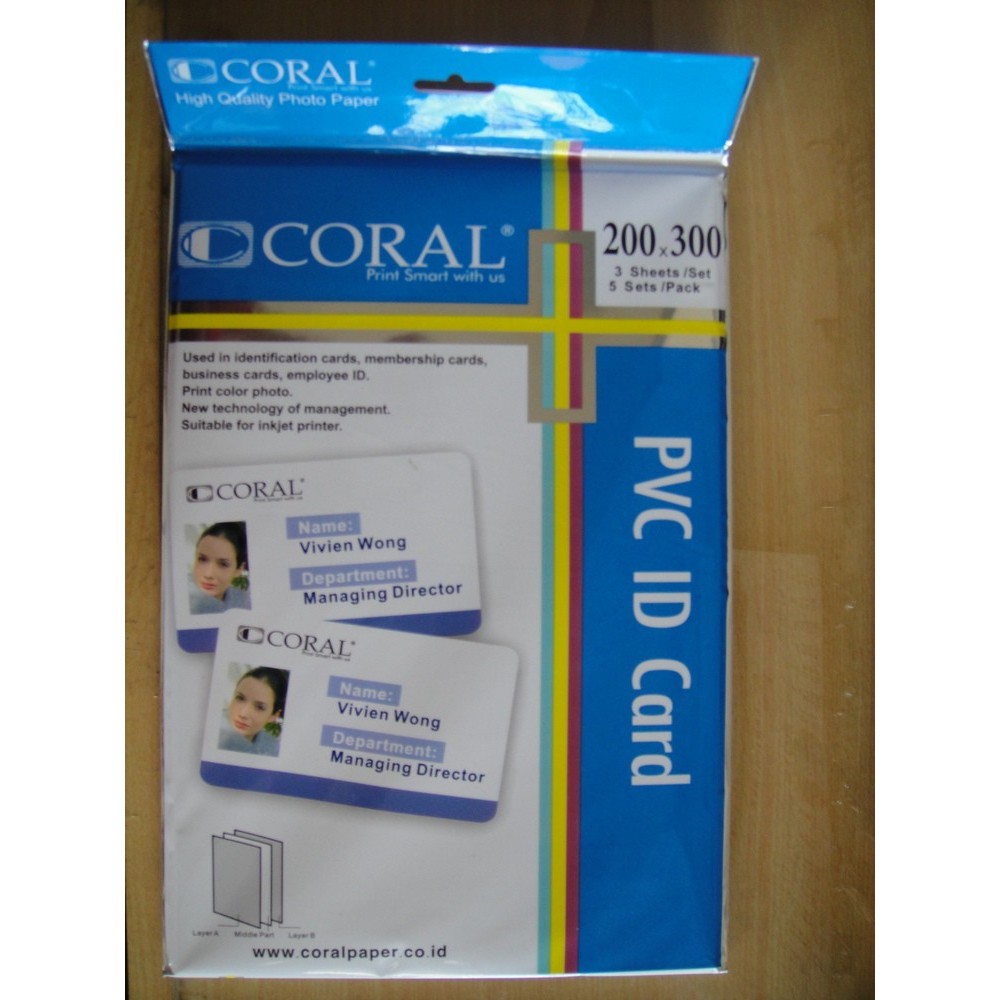 

Kertas PVC CORAL / Bahan ID Card 5 set