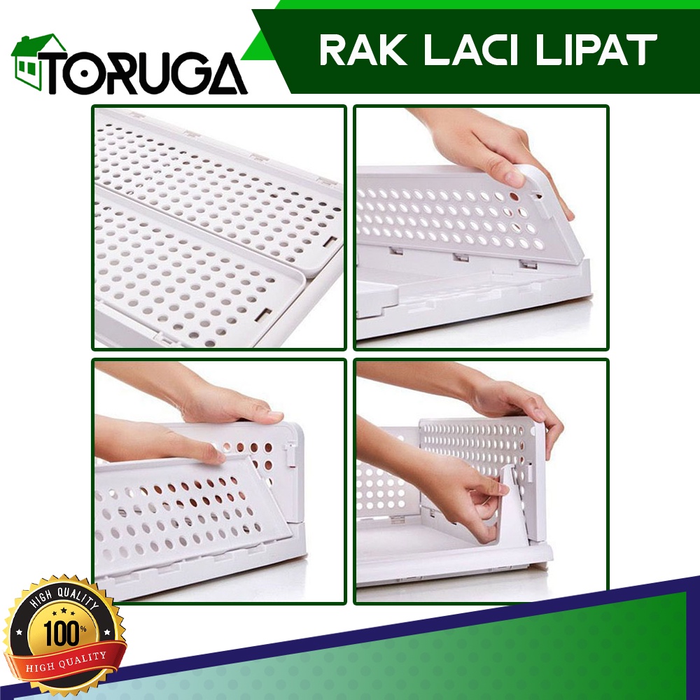 Storage Box Portable Rak Laci Lipat Geser Multifungsi Foldable Penyimpanan Pakaian Serbaguna