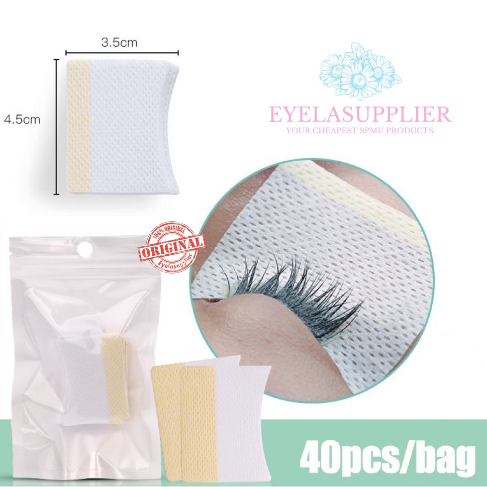 40 pcs Cotton Pads Eyepatch Non Woven Eyelash Extension Tint Lash Lift Pad Bawah Mata Tanam Bulumata Bantalan (BUKAN HYDROGEL) Eyepad Patch
