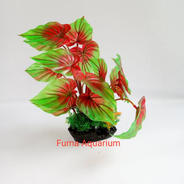 Tanaman bunga plastikImport Hiasan Aquarium Aquascape T 1108/T11007 tinggi 33cm