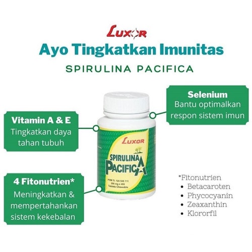 Jual LUXOR SPIRULINA 200 Luxor Spirulina PASIFICA 200MG ISI 200 TABLET