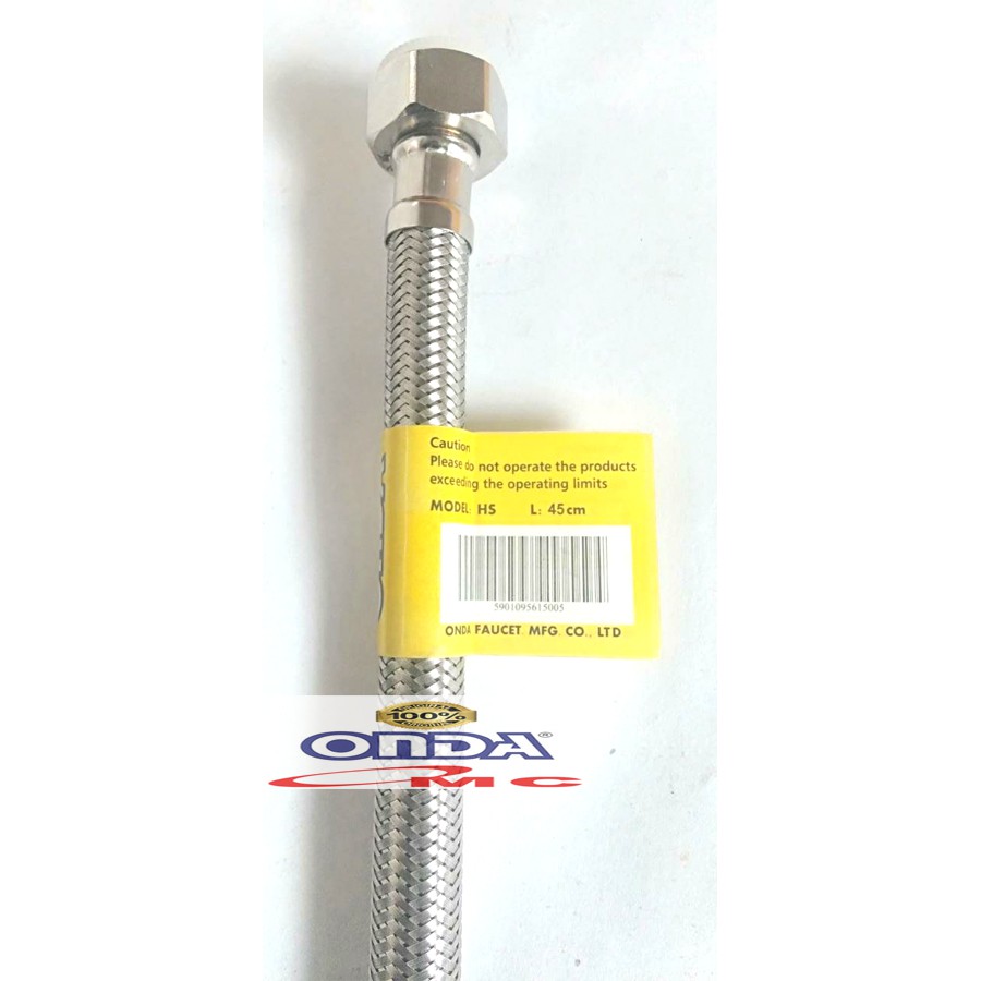 Selang Hose Air Panas /Dingin Flexible Serat Anyam 45 cm 1/2 Inch ONDA
