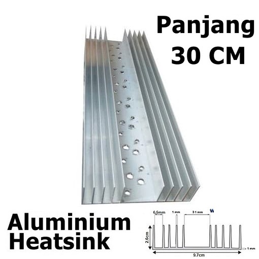 HeatSink 5 Sirip 30Cm ( Heat Sink / Pendingin ) Cooler Jengkol Transistor Audio Sound panjang 30cm