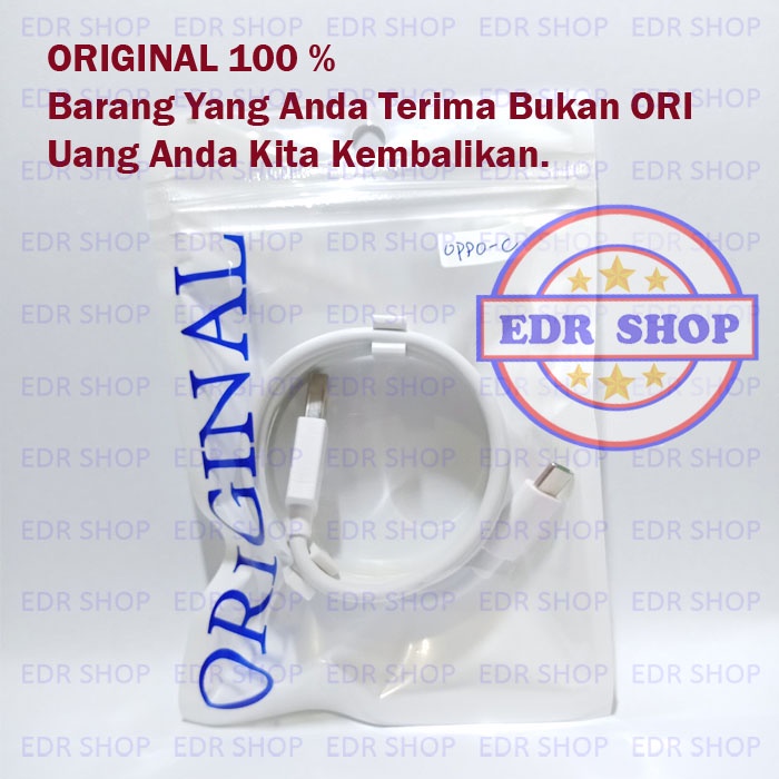 Kabel Data Oppo A91 A92 Kabel Cas Casan VOOC Type C Original 100 Fast Carging Putih